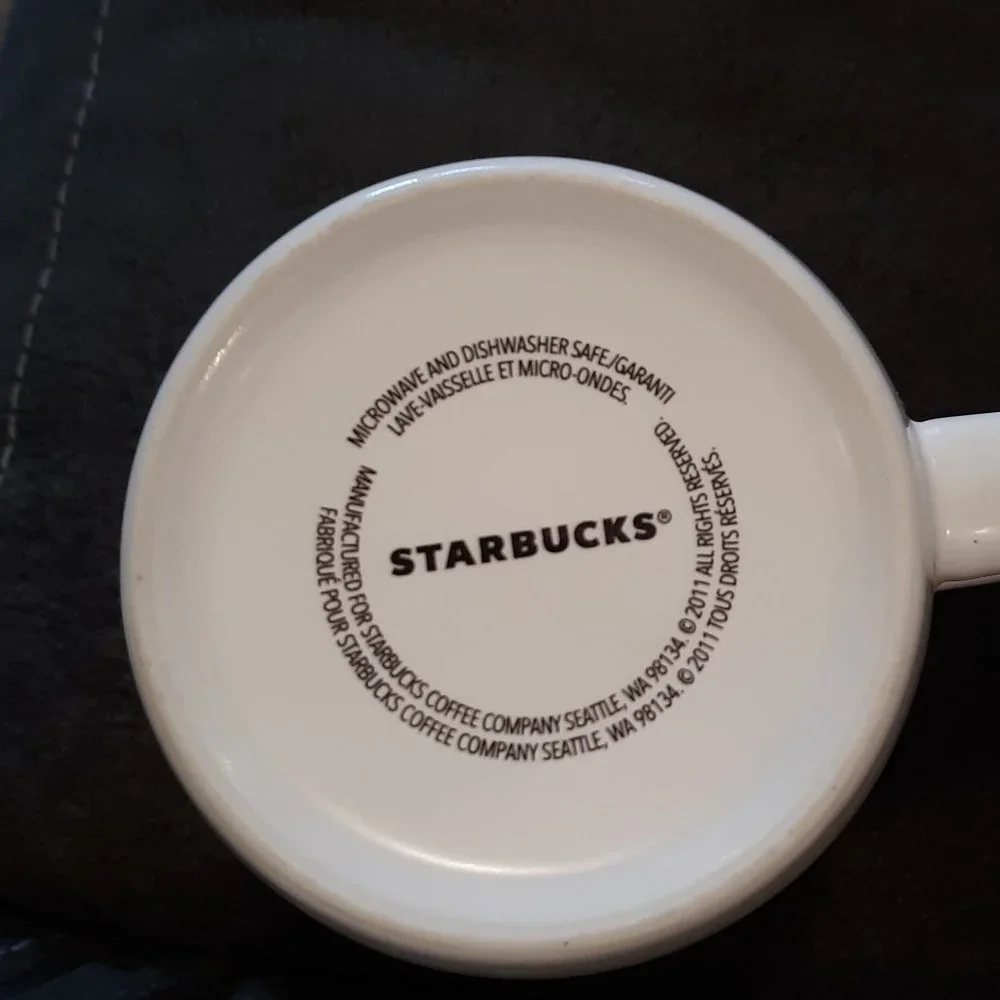 Starbucks Coffee Hot Choclate Mug with White Embossed Siren